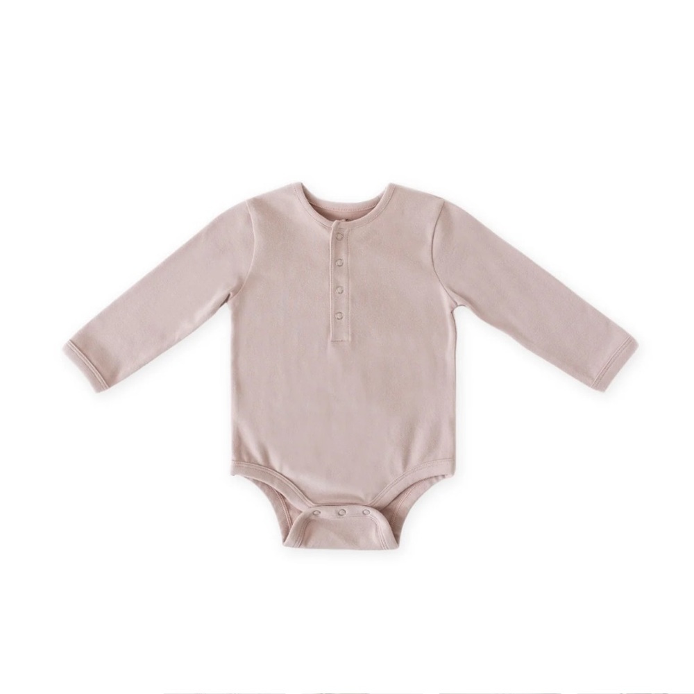 Pehr Essentials Long Sleeve One-Piece - Pale Pink, 0-3M